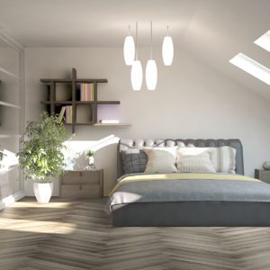 Misty Elm Herringbone Luvanto Bedroom Reduced Size